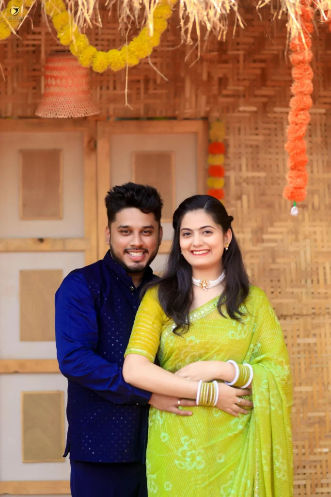 Traditional Indian wedding attire during themed photoshoot