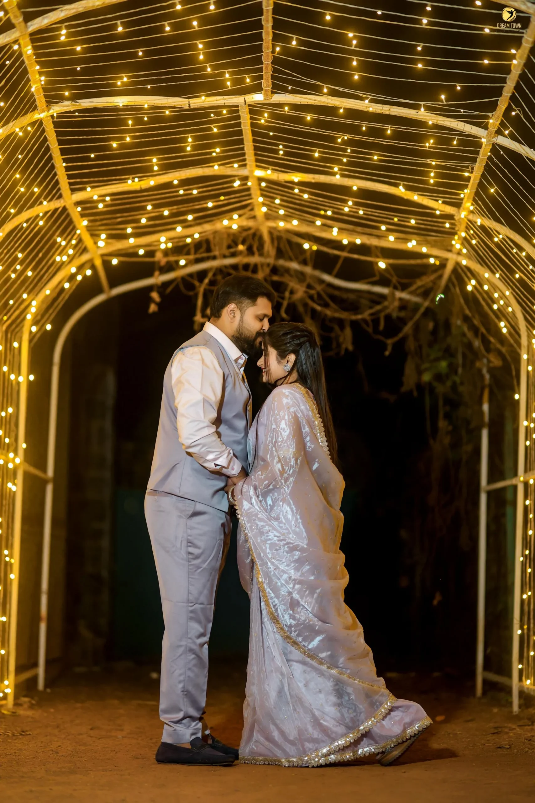 Dream Town Film Studio wedding shoot with creative lighting